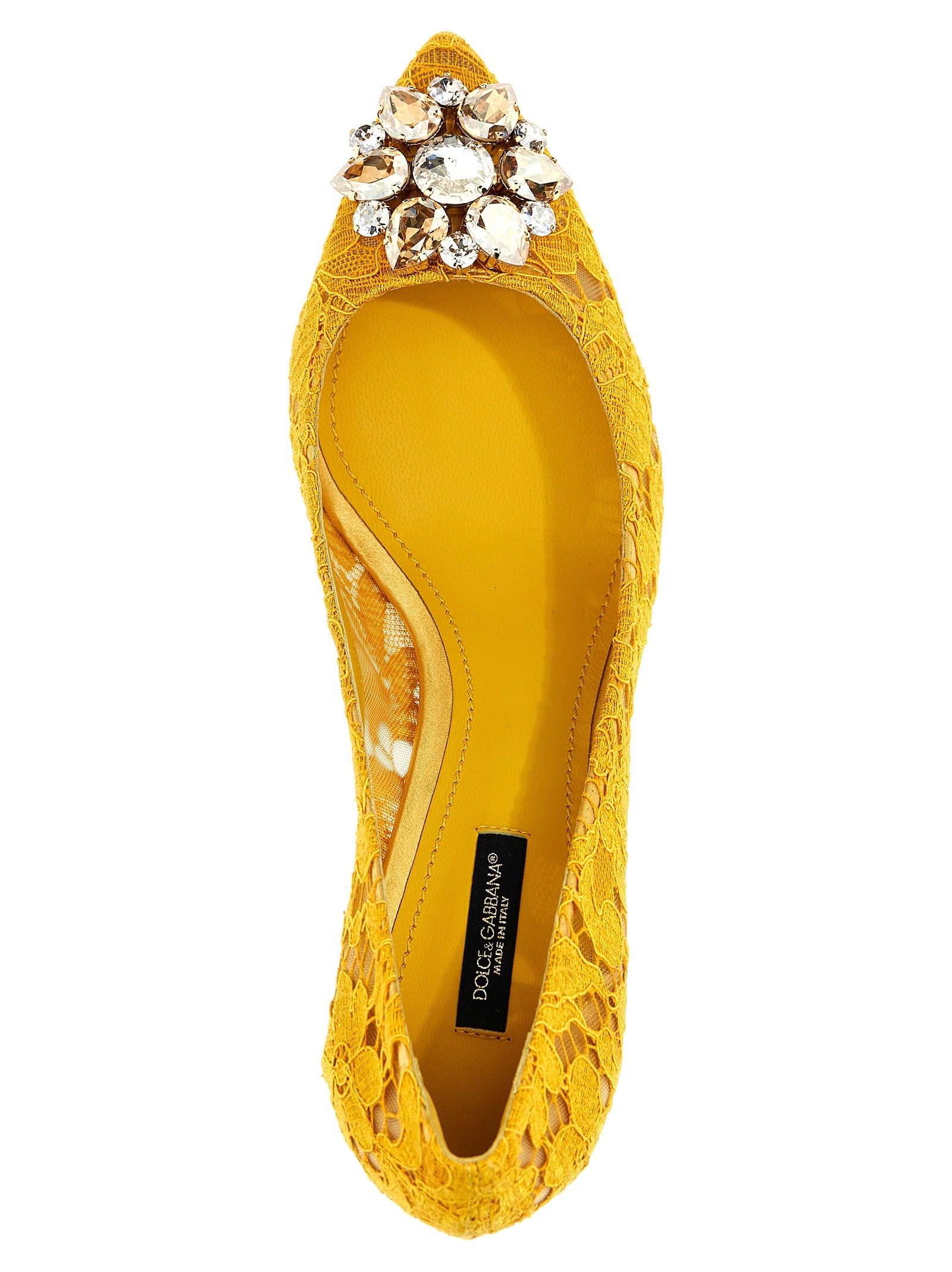 Dolce & Gabbana Bicolor Viscose Mid Heel Pumps - Yellow