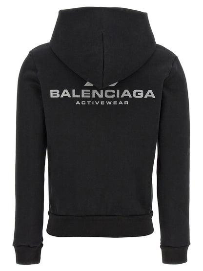 Balenciaga Black Stretch Cotton Hoodie