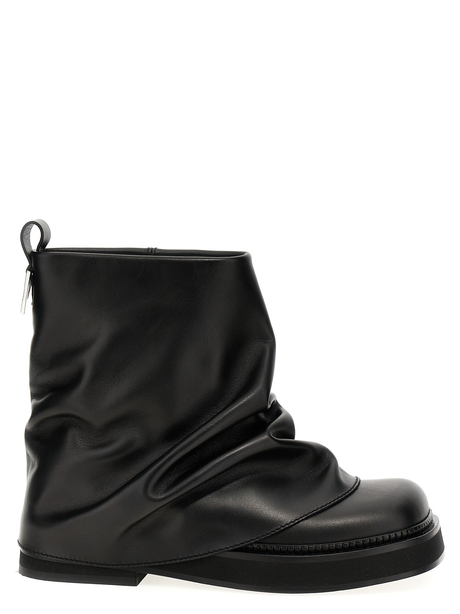 The Attico Black Calfskin Mini Robin Combat Ankle Boots EU36/US6