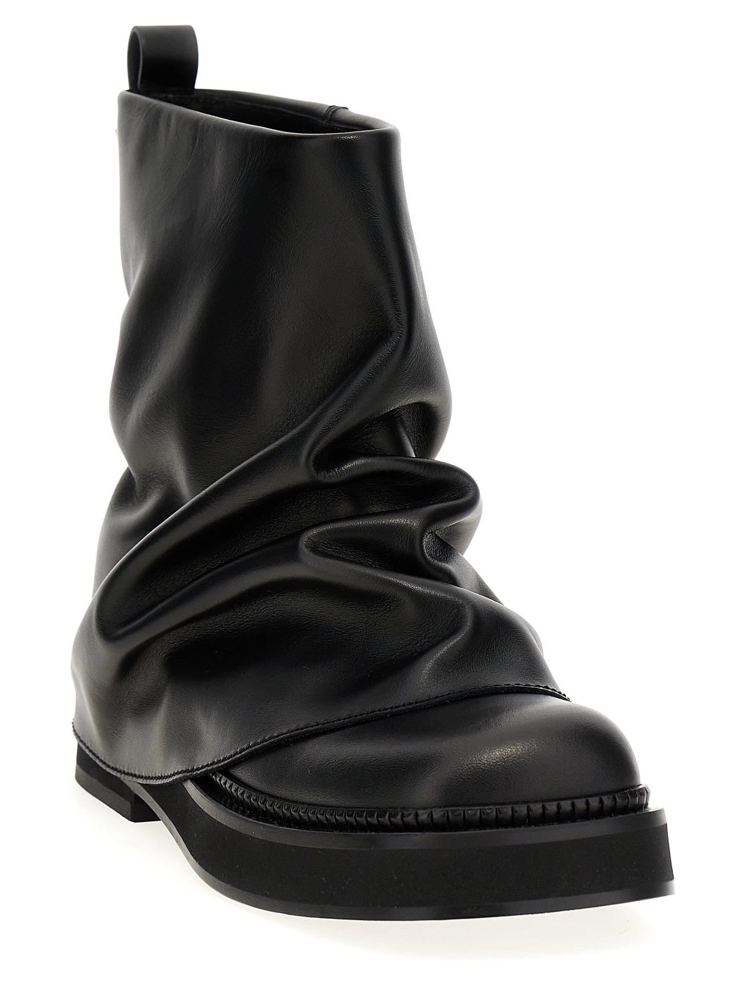 The Attico Black Calfskin Mini Robin Combat Ankle Boots EU36/US6