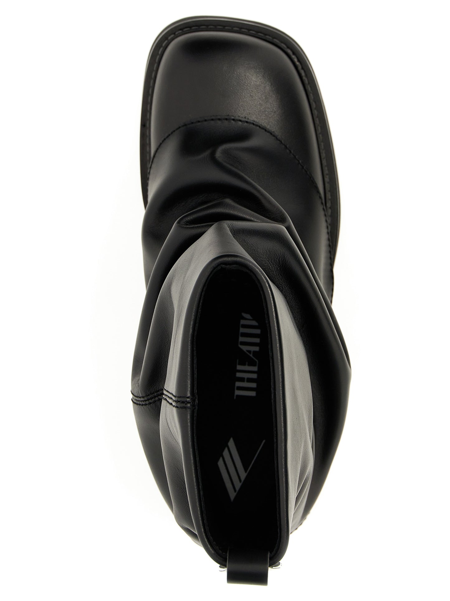 The Attico Black Calfskin Mini Robin Combat Ankle Boots EU36/US6