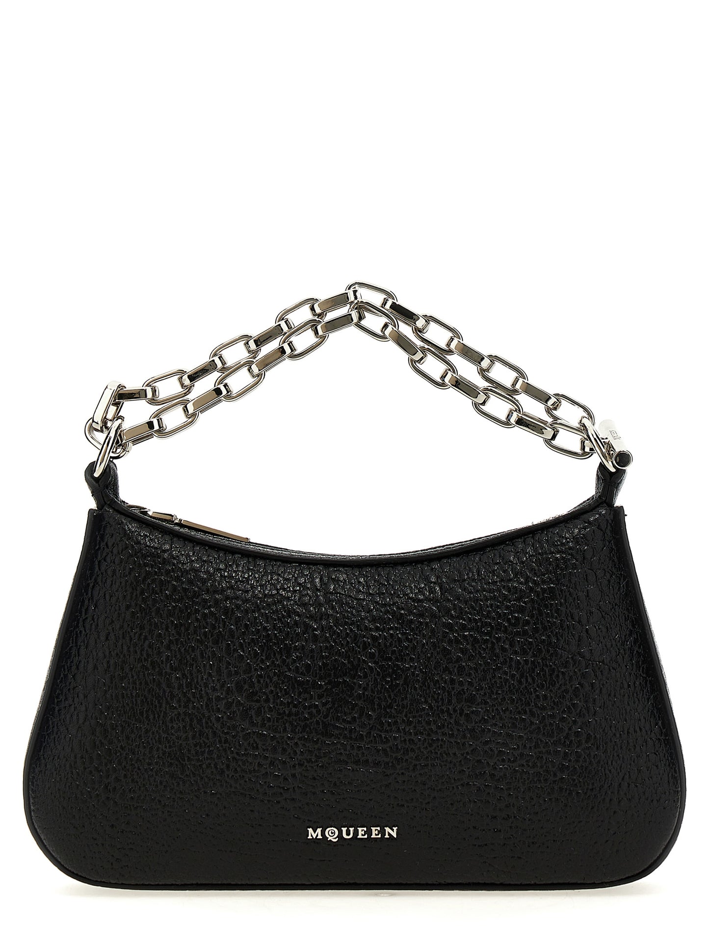 Alexander McQueen T-Bar Mini Handbag in Black Lamb Leather