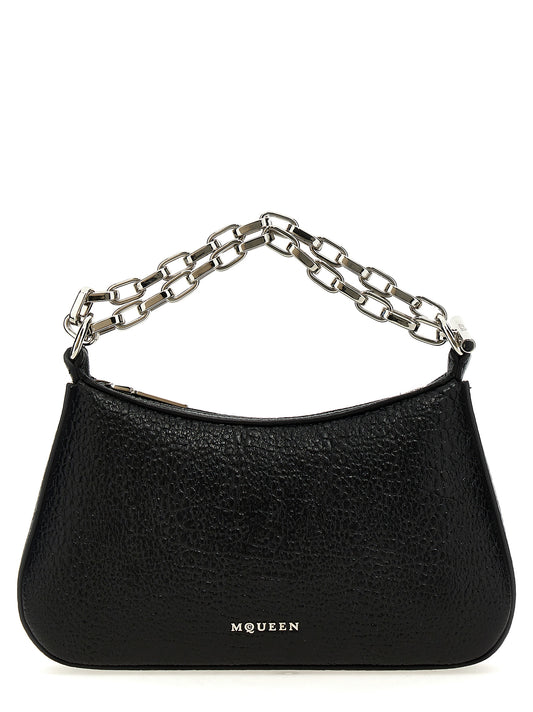 Alexander McQueen T-Bar Mini Handbag in Black Lamb Leather