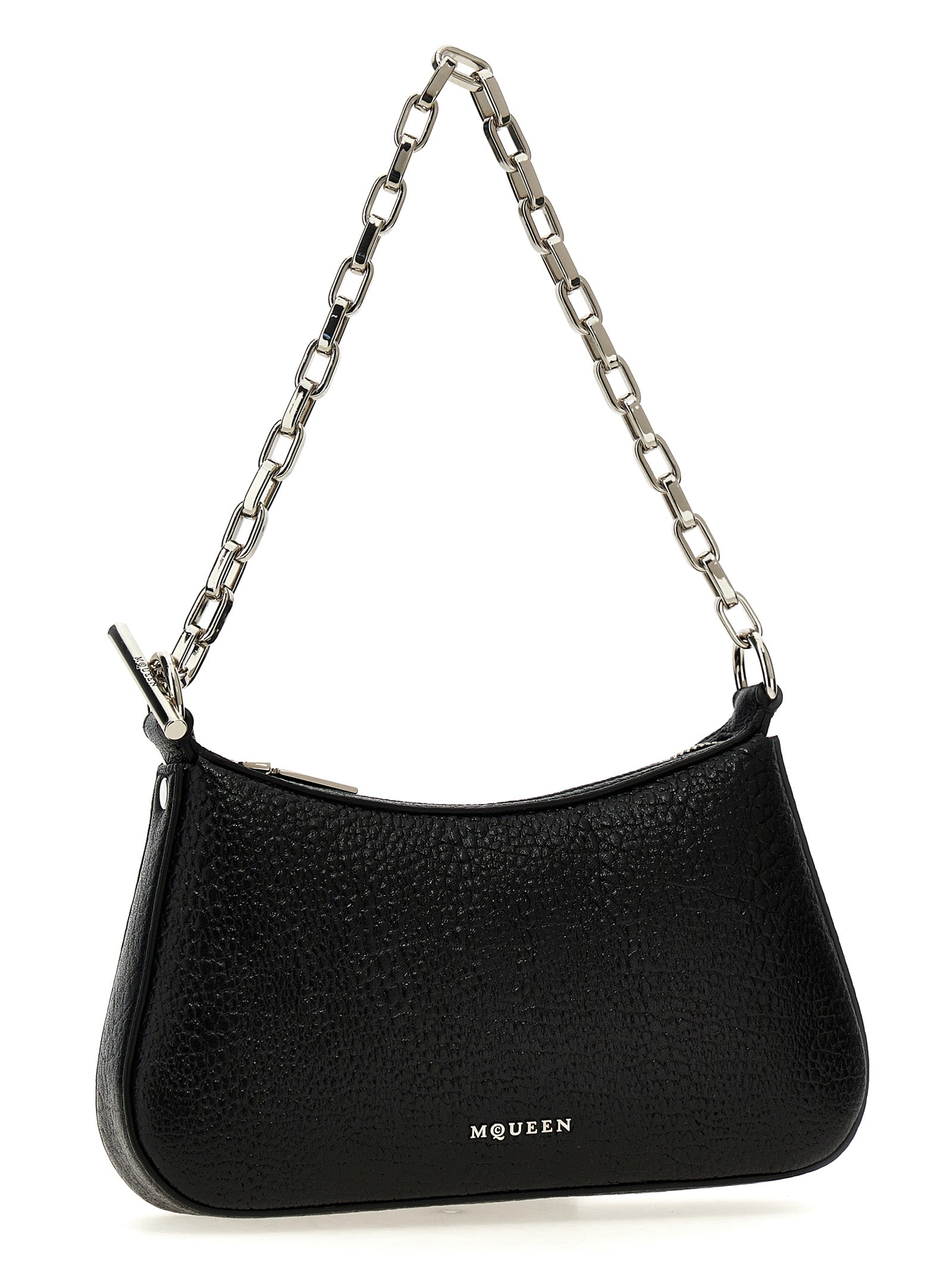 Alexander McQueen T-Bar Mini Handbag in Black Lamb Leather