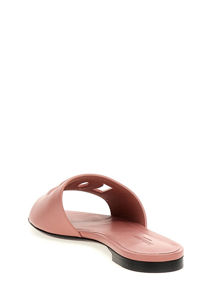 Dolce & Gabbana Multicolor Calfskin Slides in Pink