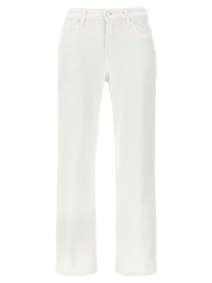 7 For All Mankind White Cotton High-Waisted Calie Jeans