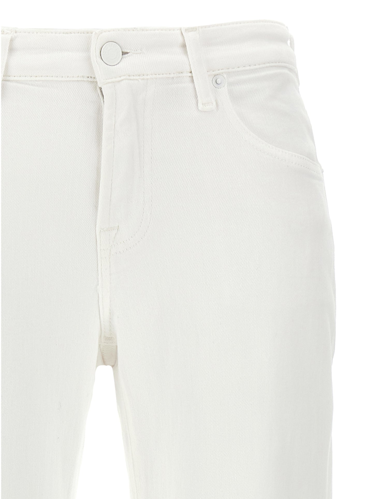 7 For All Mankind White Cotton High-Waisted Calie Jeans