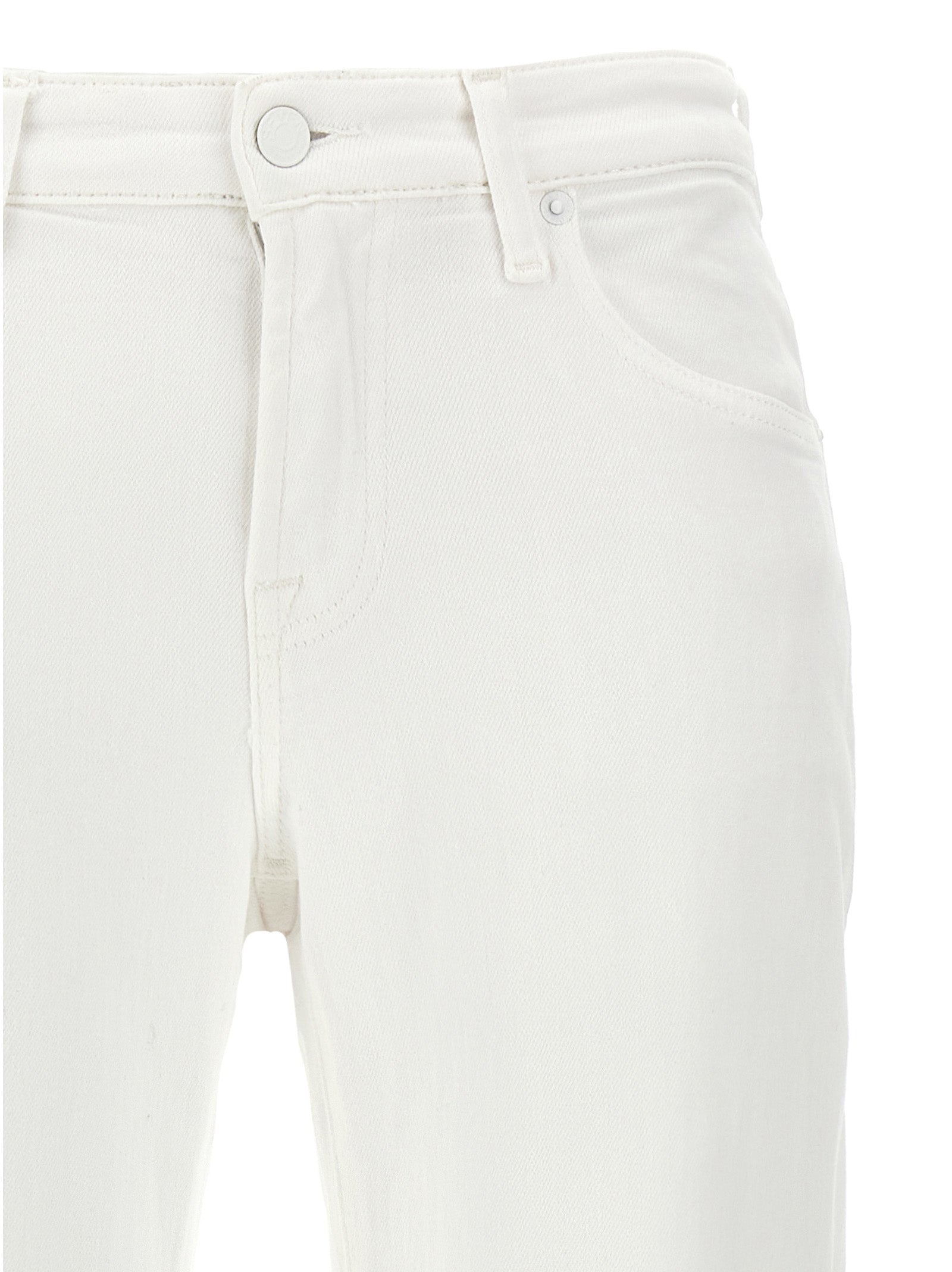 7 For All Mankind White Cotton High-Waisted Calie Jeans