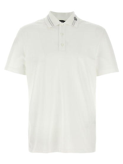 Versace White Cotton Piqué Polo Shirt with Medusa Embroidery