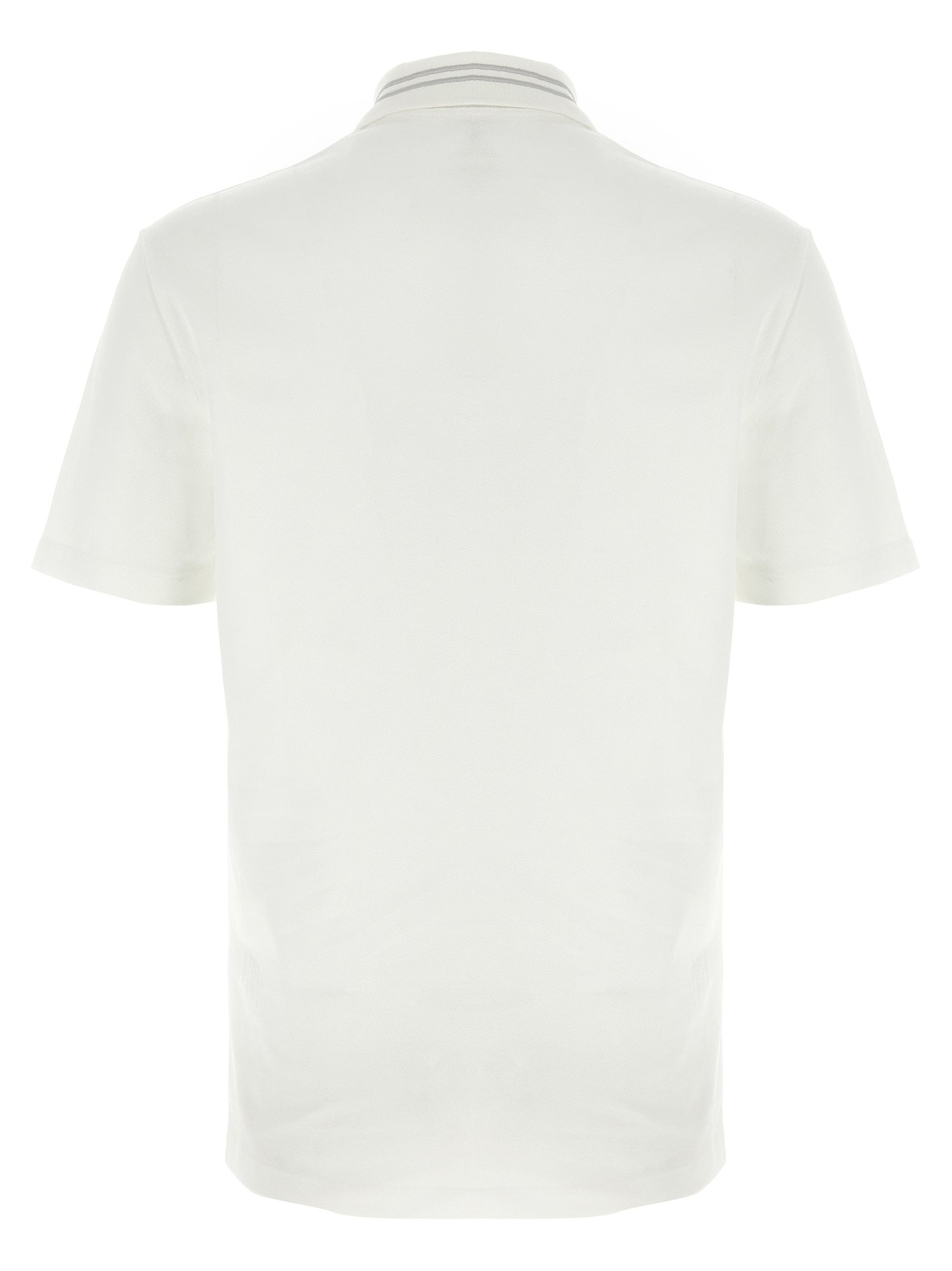 Versace White Cotton Piqué Polo Shirt with Medusa Embroidery