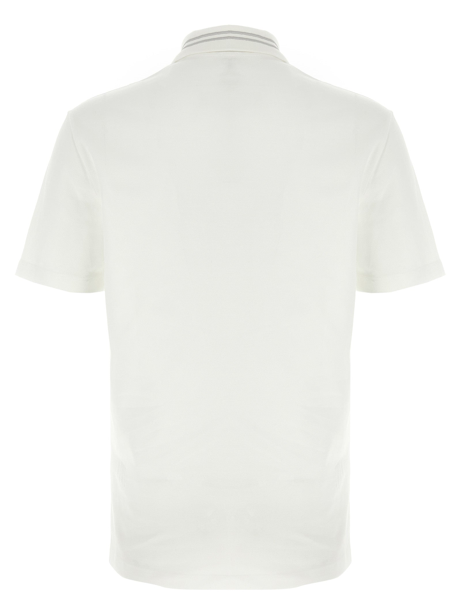 Versace White Cotton Piqué Polo Shirt with Medusa Embroidery