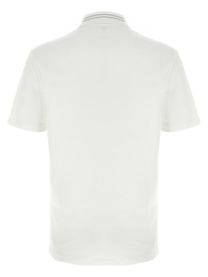 Versace White Cotton Piqué Polo Shirt with Medusa Embroidery