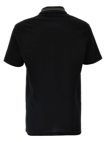 Versace Black Cotton Piqué Polo Shirt with Medusa Embroidery
