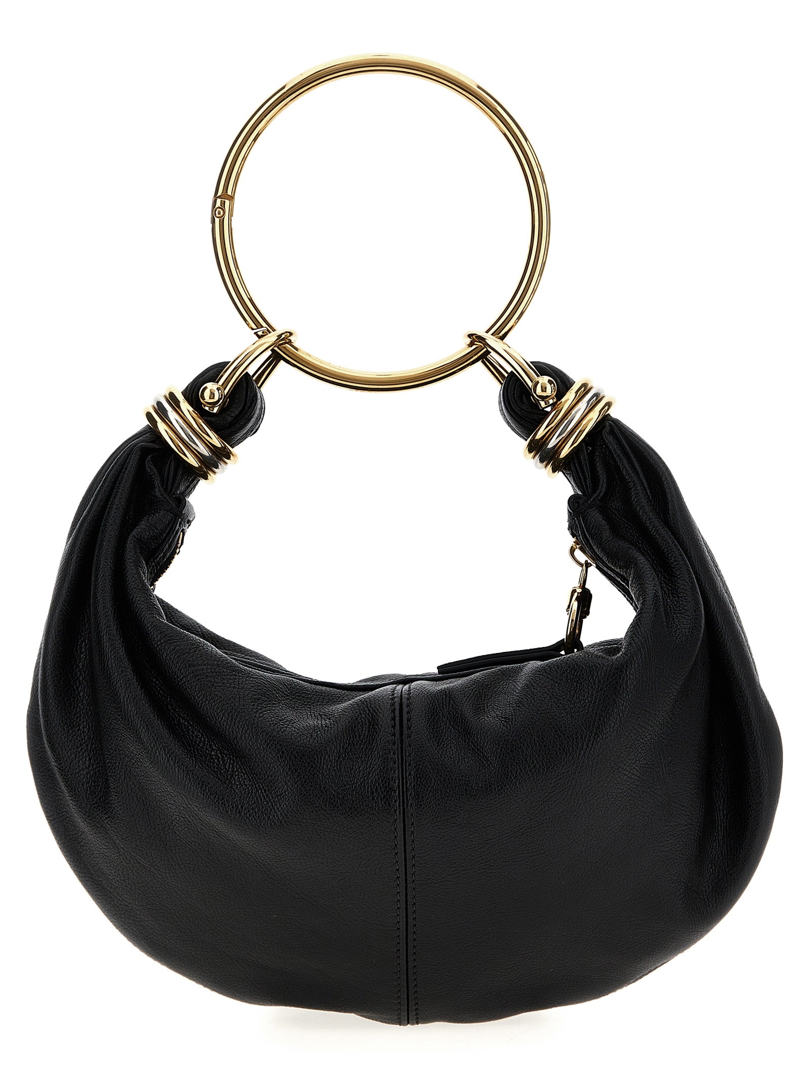 Chloé Bracelet Hobo Piccola Handbag in Black Calfskin