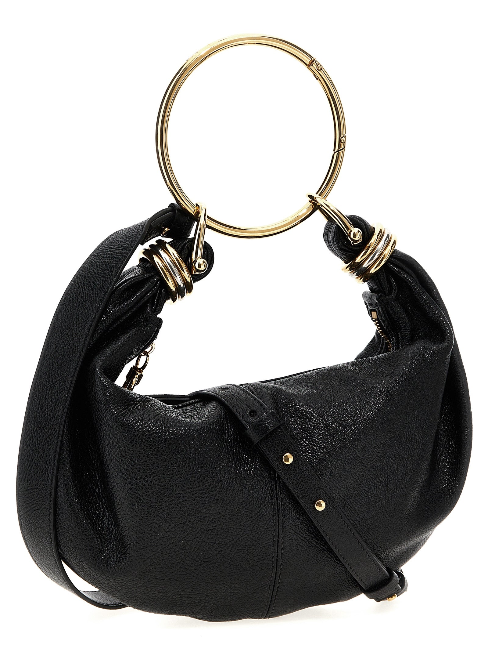Chloé Bracelet Hobo Piccola Handbag in Black Calfskin