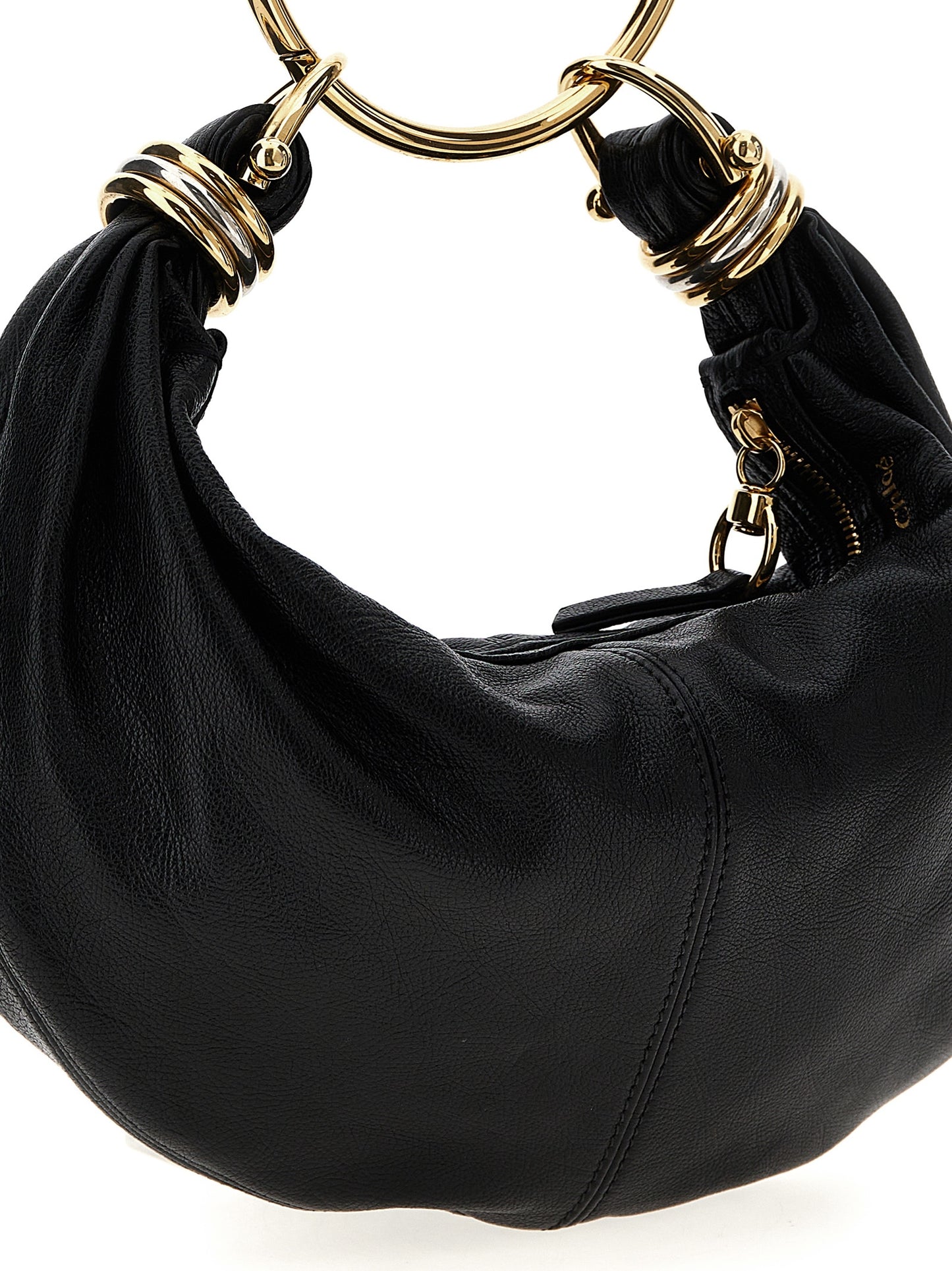 Chloé Bracelet Hobo Piccola Handbag in Black Calfskin