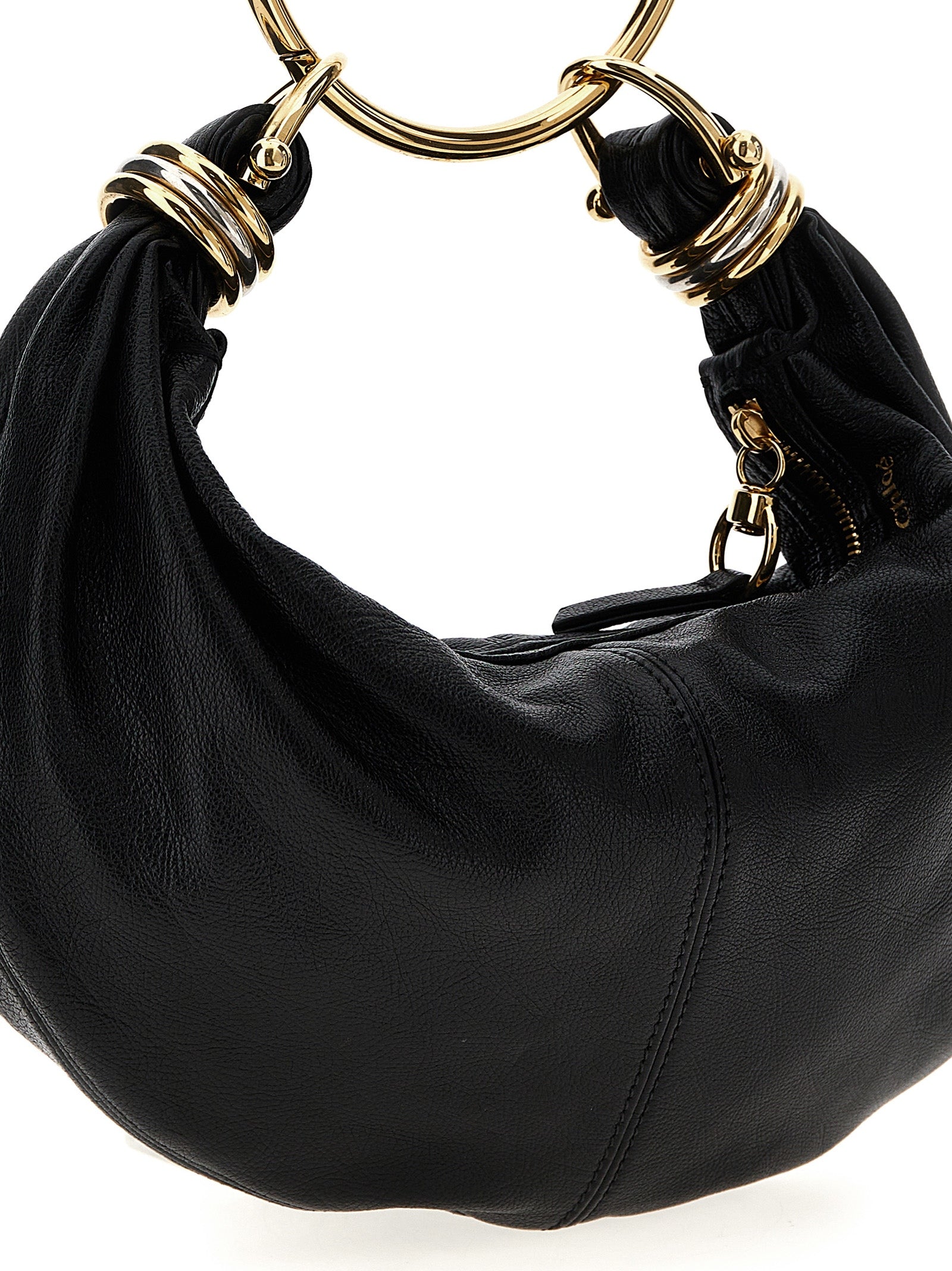 Chloé Bracelet Hobo Piccola Handbag in Black Calfskin
