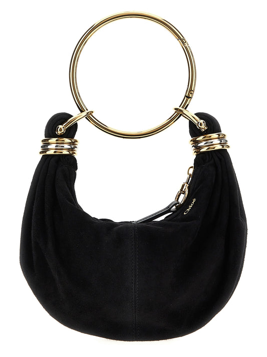 Chloé Bracelet Hobo Mini Handbag in Black Goatskin