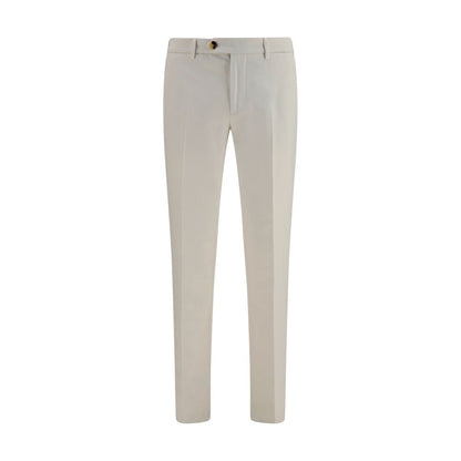 Brunello Cucinelli Off White Cotton Dyed Trousers for Men