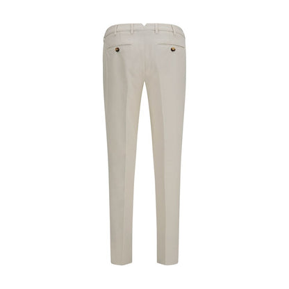 Brunello Cucinelli Off White Cotton Dyed Trousers for Men