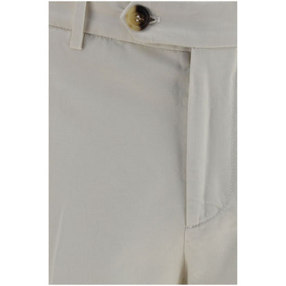 Brunello Cucinelli Off White Cotton Dyed Trousers for Men