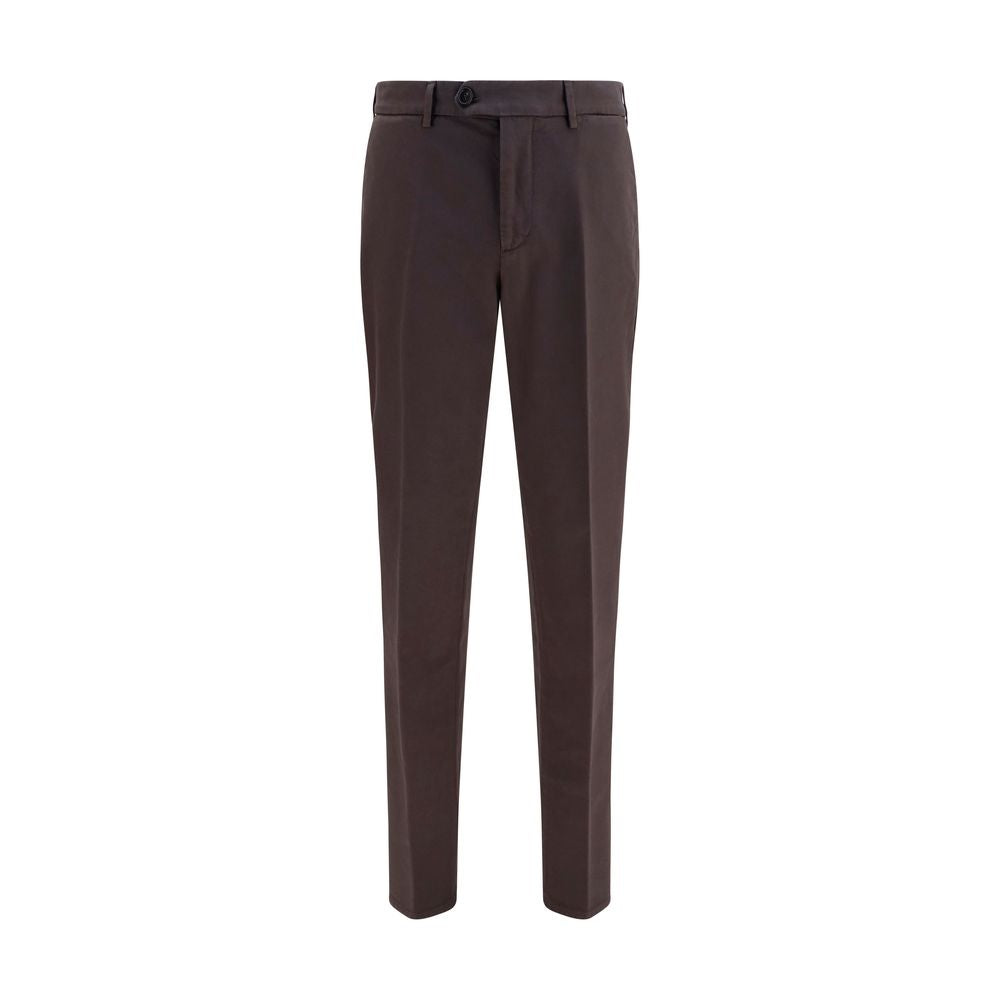 Brunello Cucinelli Brown Cotton Dyed Cotton Trousers for Men