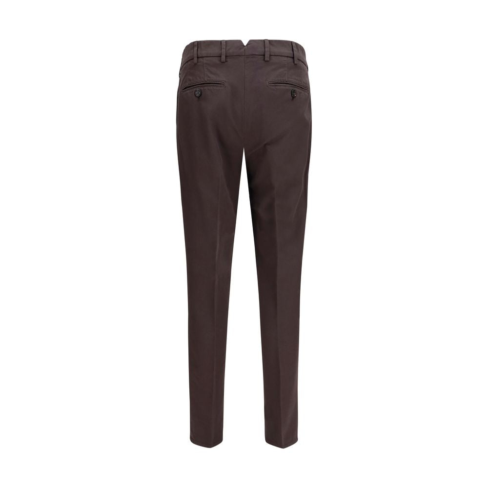 Brunello Cucinelli Brown Cotton Dyed Cotton Trousers for Men