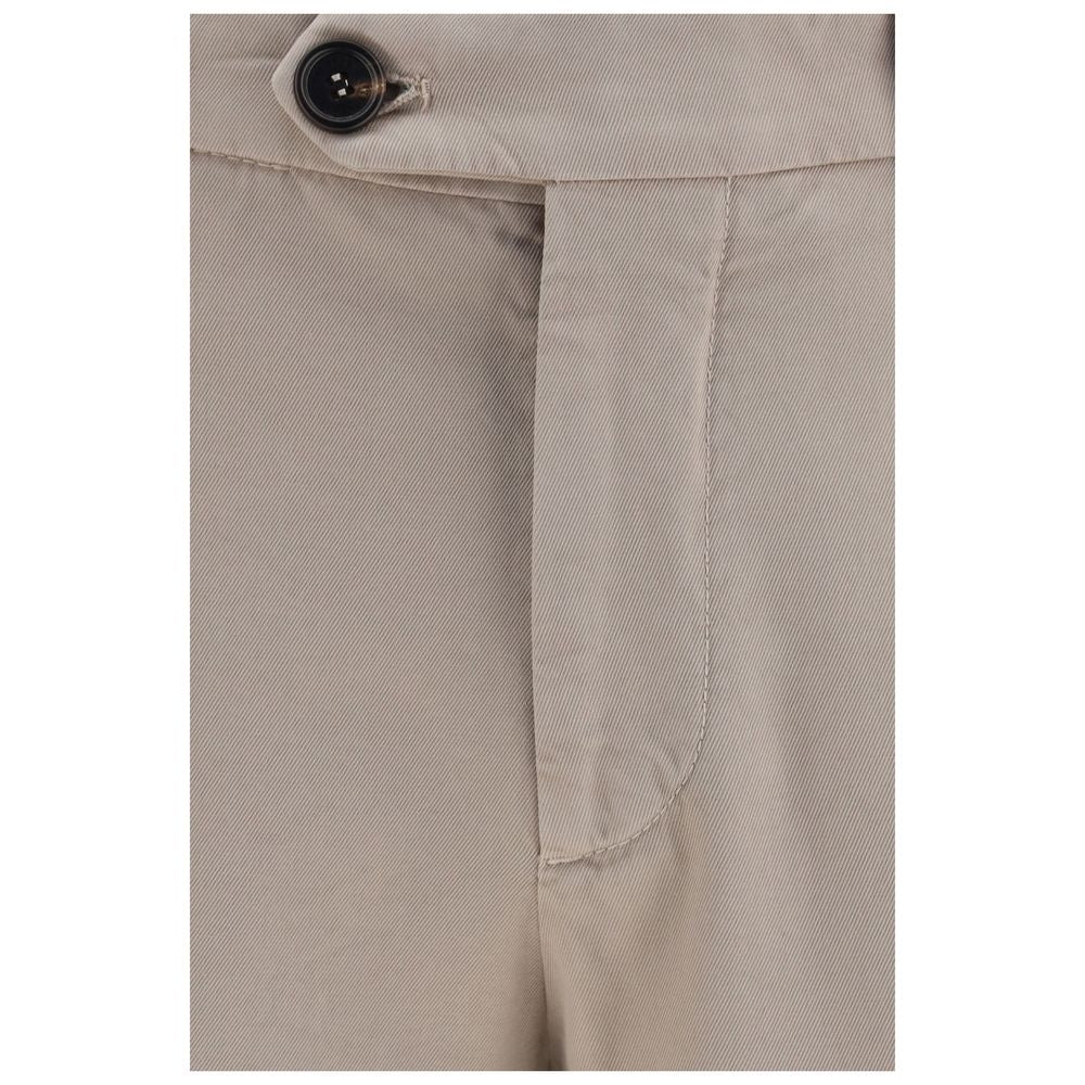 Brunello Cucinelli Beige Cotton Dyed Cotton Trousers for Men