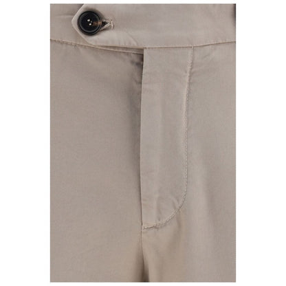 Brunello Cucinelli Beige Cotton Dyed Cotton Trousers for Men