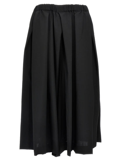 Comme Des Garçons Black Wool Midi Skirt