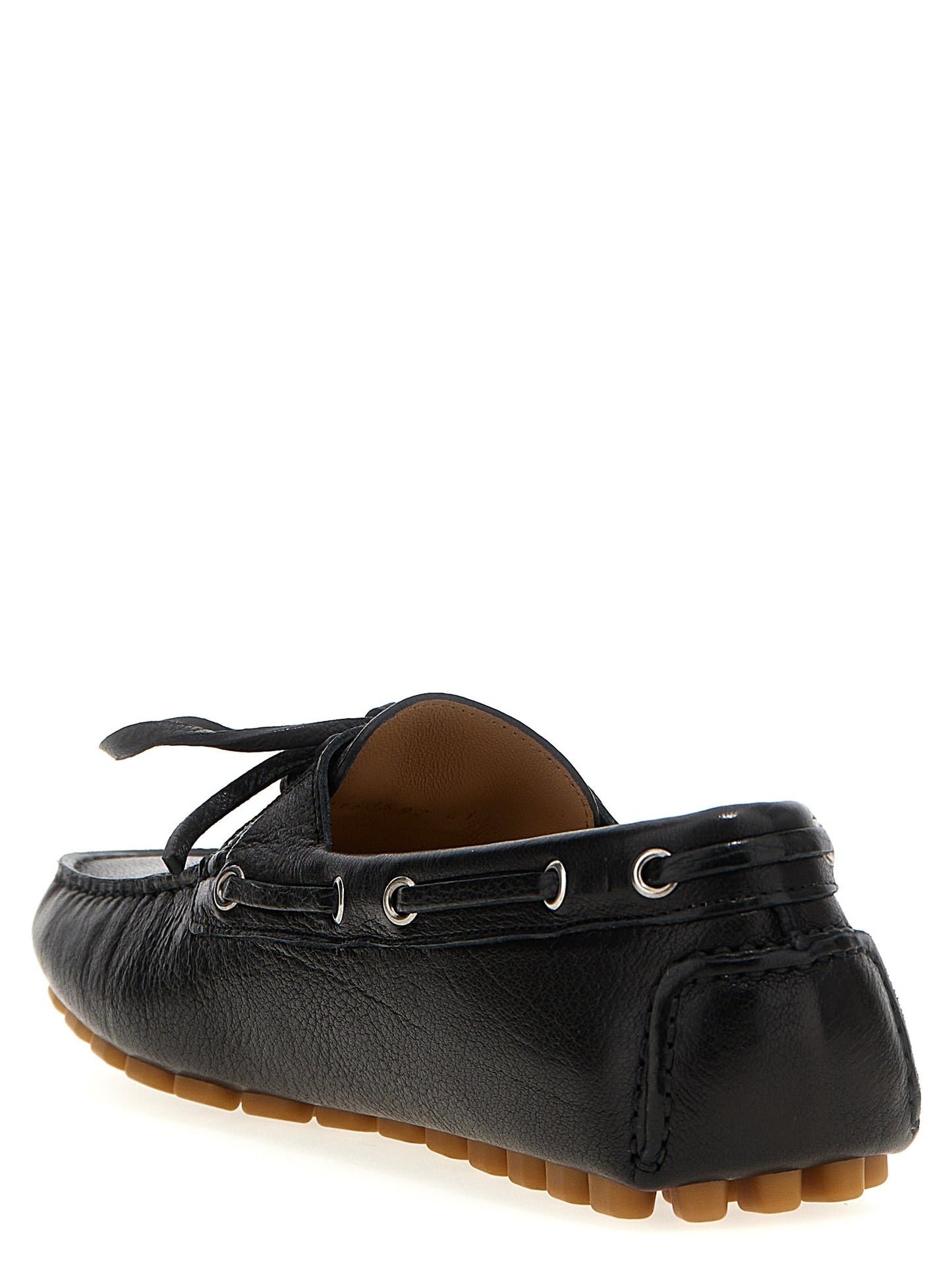 Valentino Garavani Black Buffalo Leather Slip-On Driver Fastaway Loafers