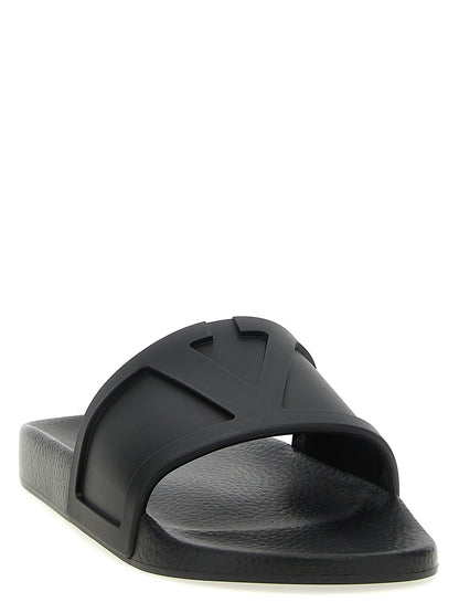 Valentino Garavani Black Plastic Slides