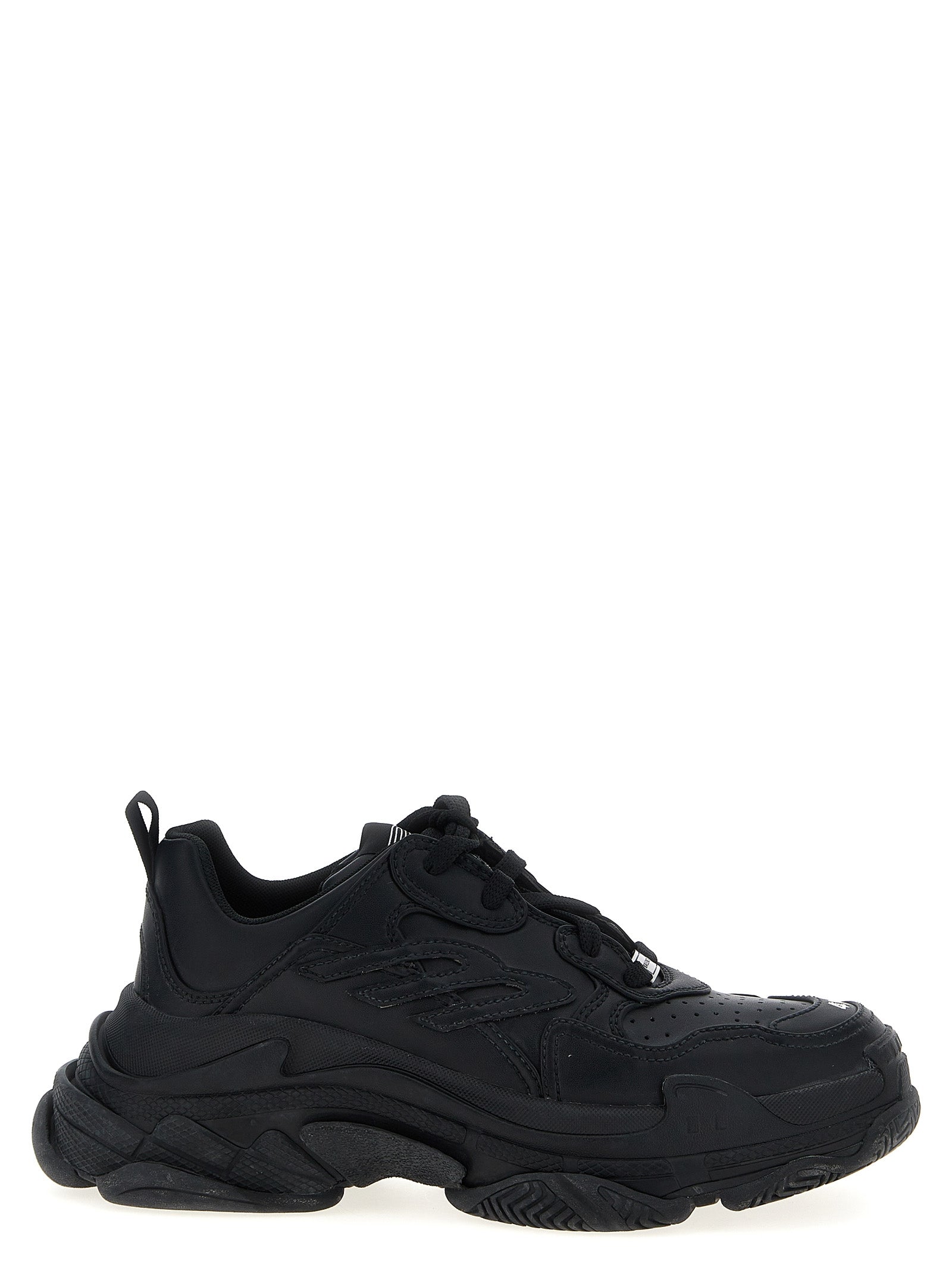 Balenciaga Triple S Sporty Black Polyethylene Athletic Sneakers EU45/US12