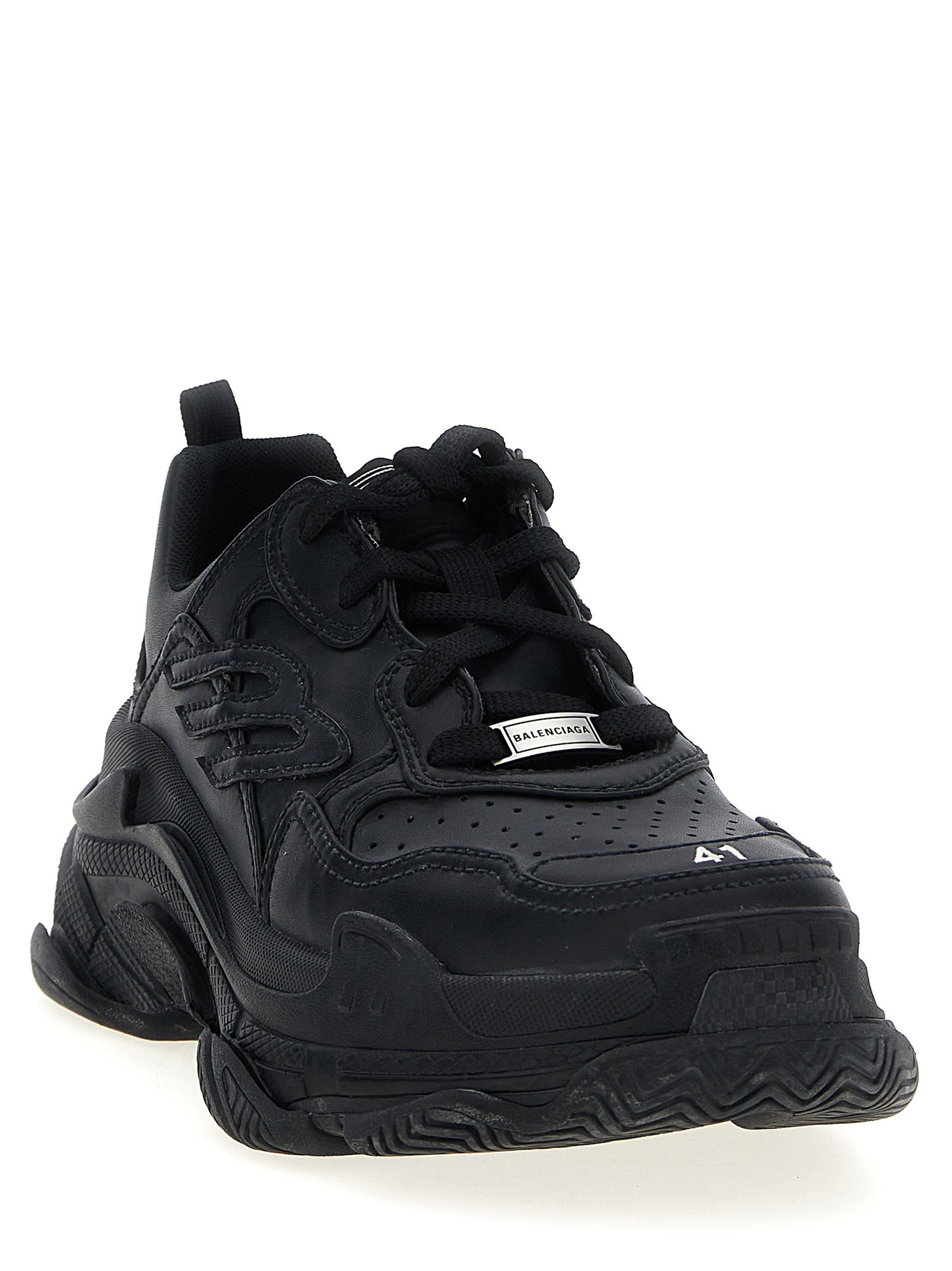 Balenciaga Triple S Sporty Black Polyethylene Athletic Sneakers EU45/US12