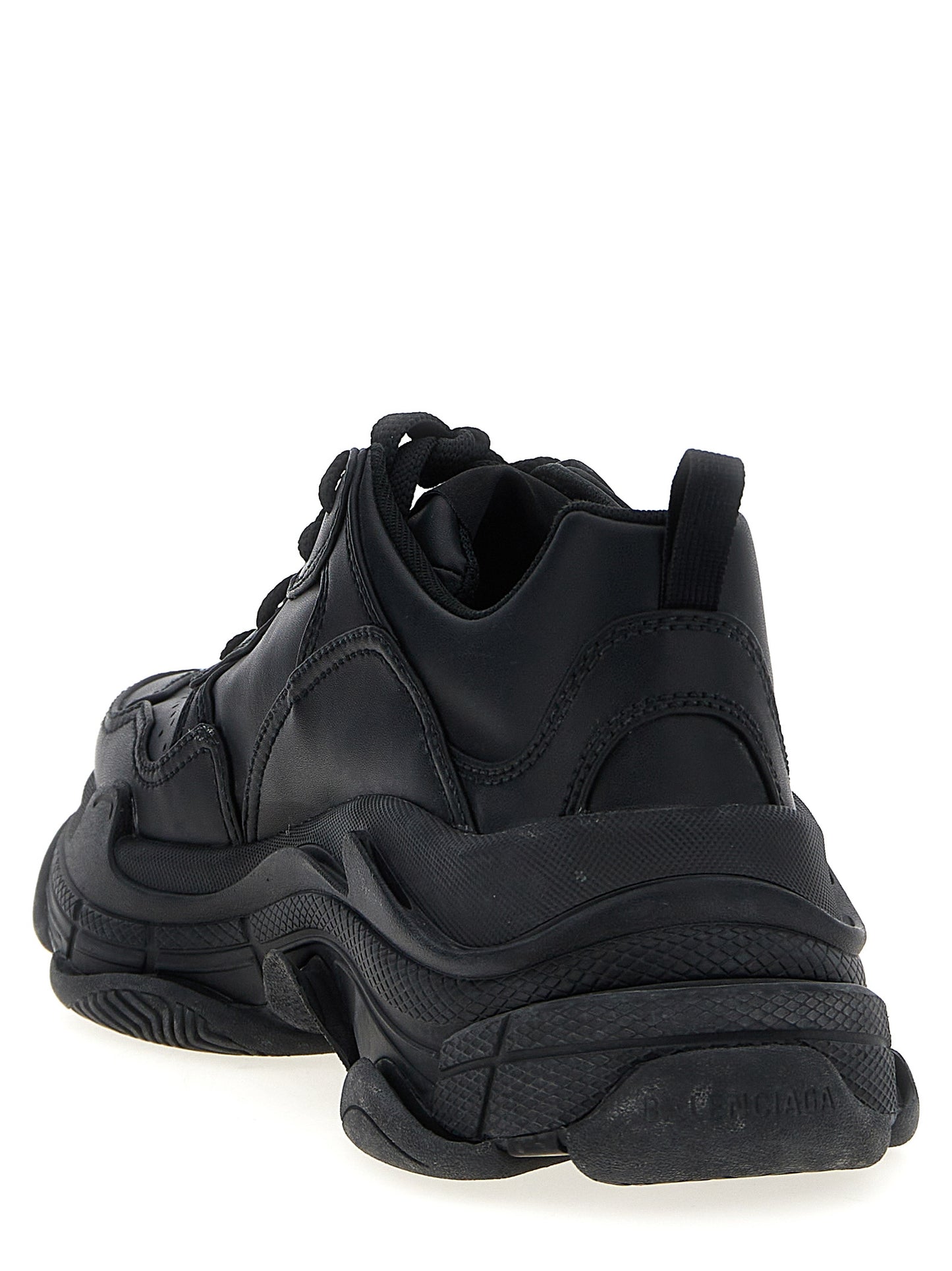 Balenciaga Triple S Sporty Black Polyethylene Athletic Sneakers EU45/US12