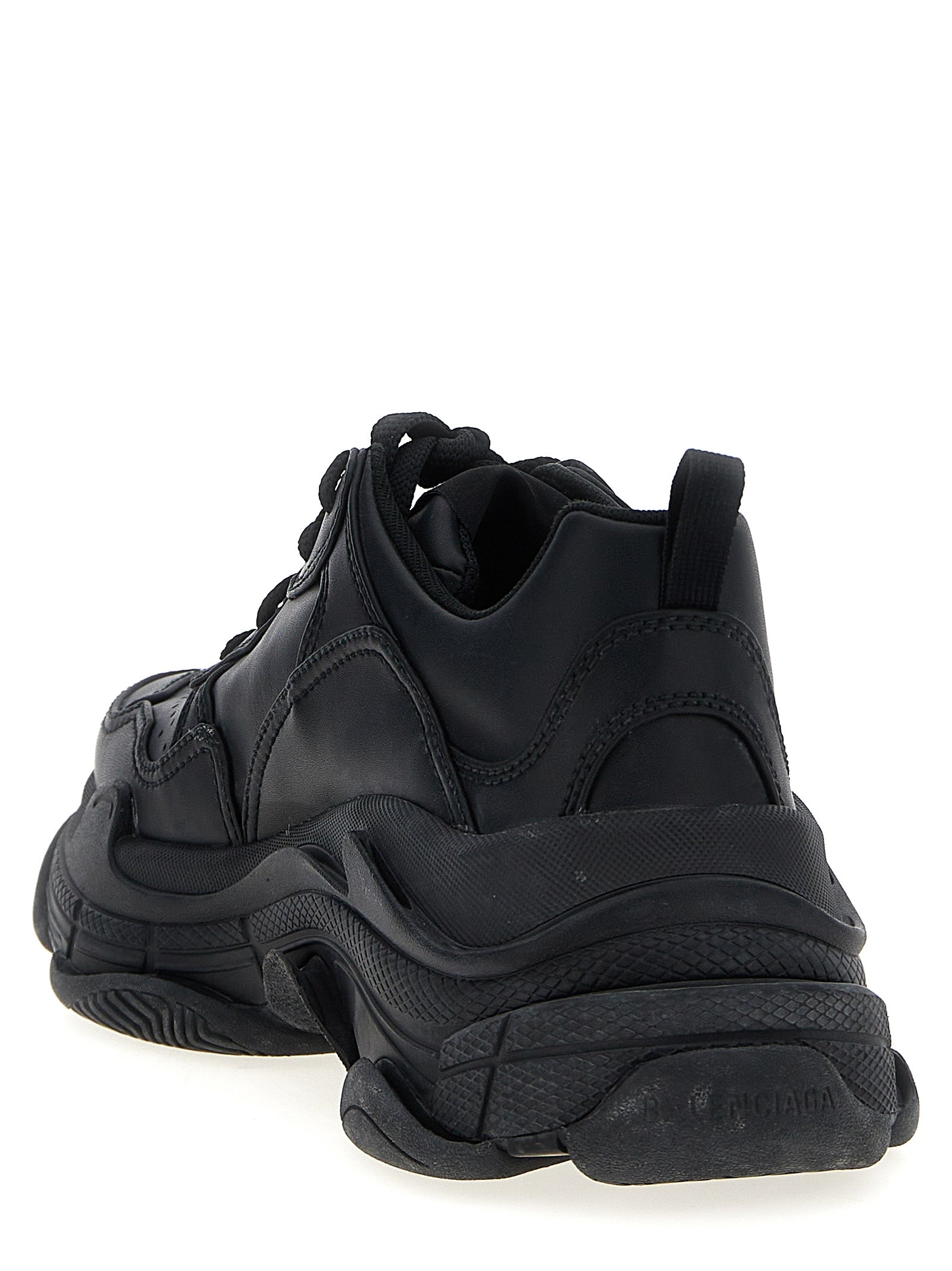 Balenciaga Triple S Sporty Black Polyethylene Athletic Sneakers EU45/US12