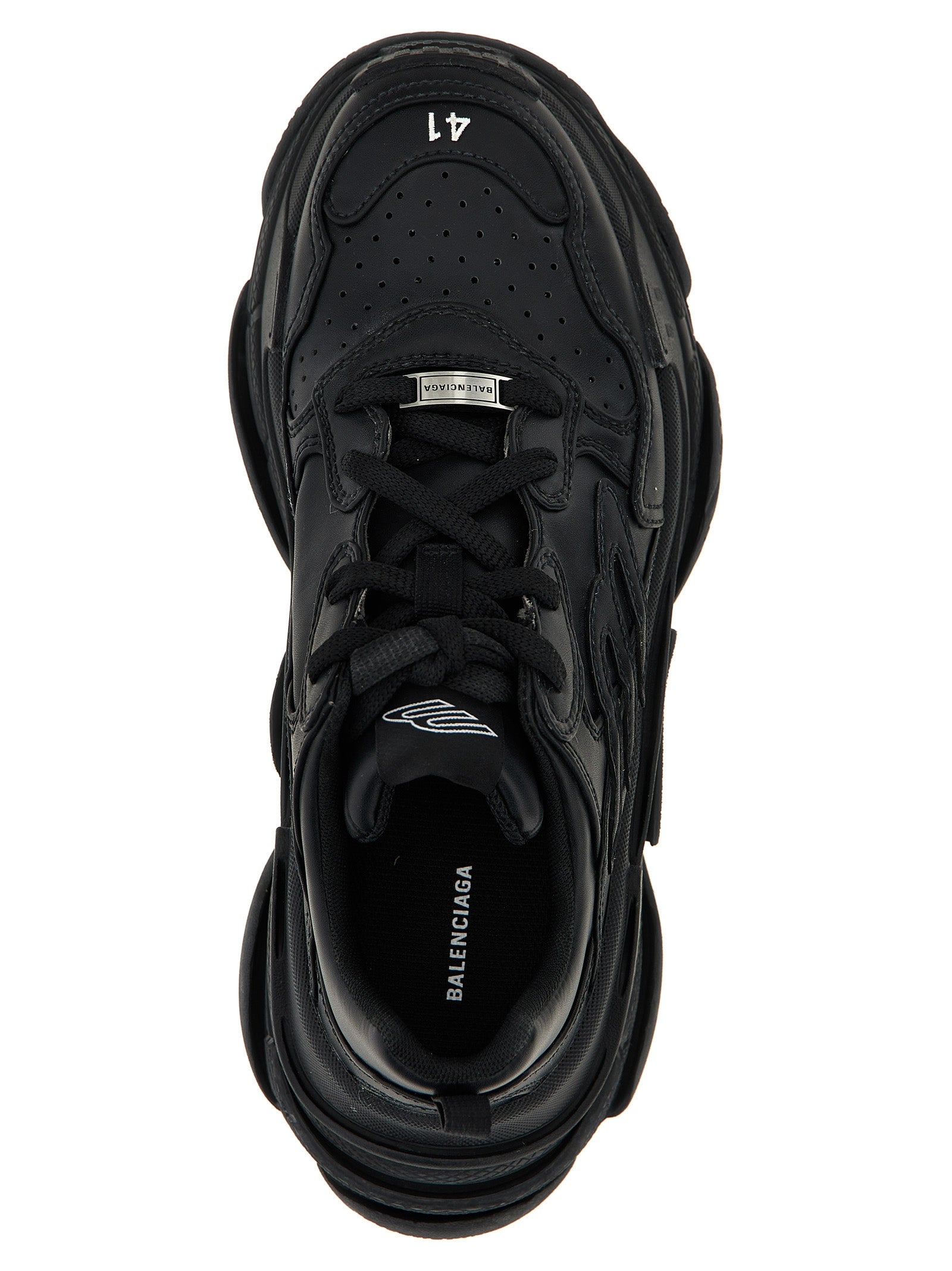 Balenciaga Triple S Sporty Black Polyethylene Athletic Sneakers EU45/US12