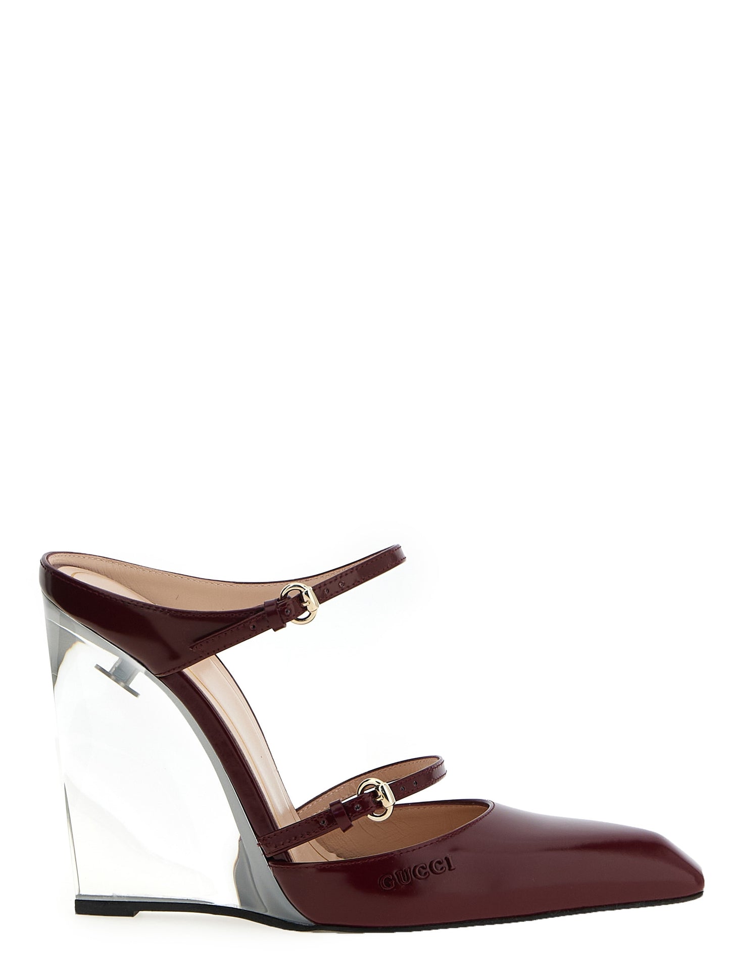 Gucci Rosso Ancora Multicolor Leather Wedge Sandals