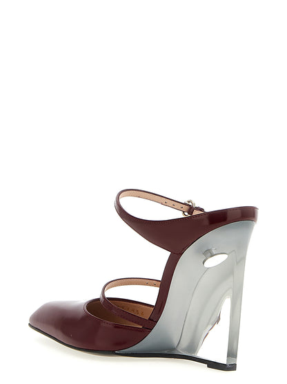 Gucci Rosso Ancora Multicolor Leather Wedge Sandals