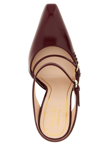 Gucci Rosso Ancora Multicolor Leather Wedge Sandals