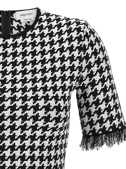 Alexander McQueen Bicolor Viscose Short Dress