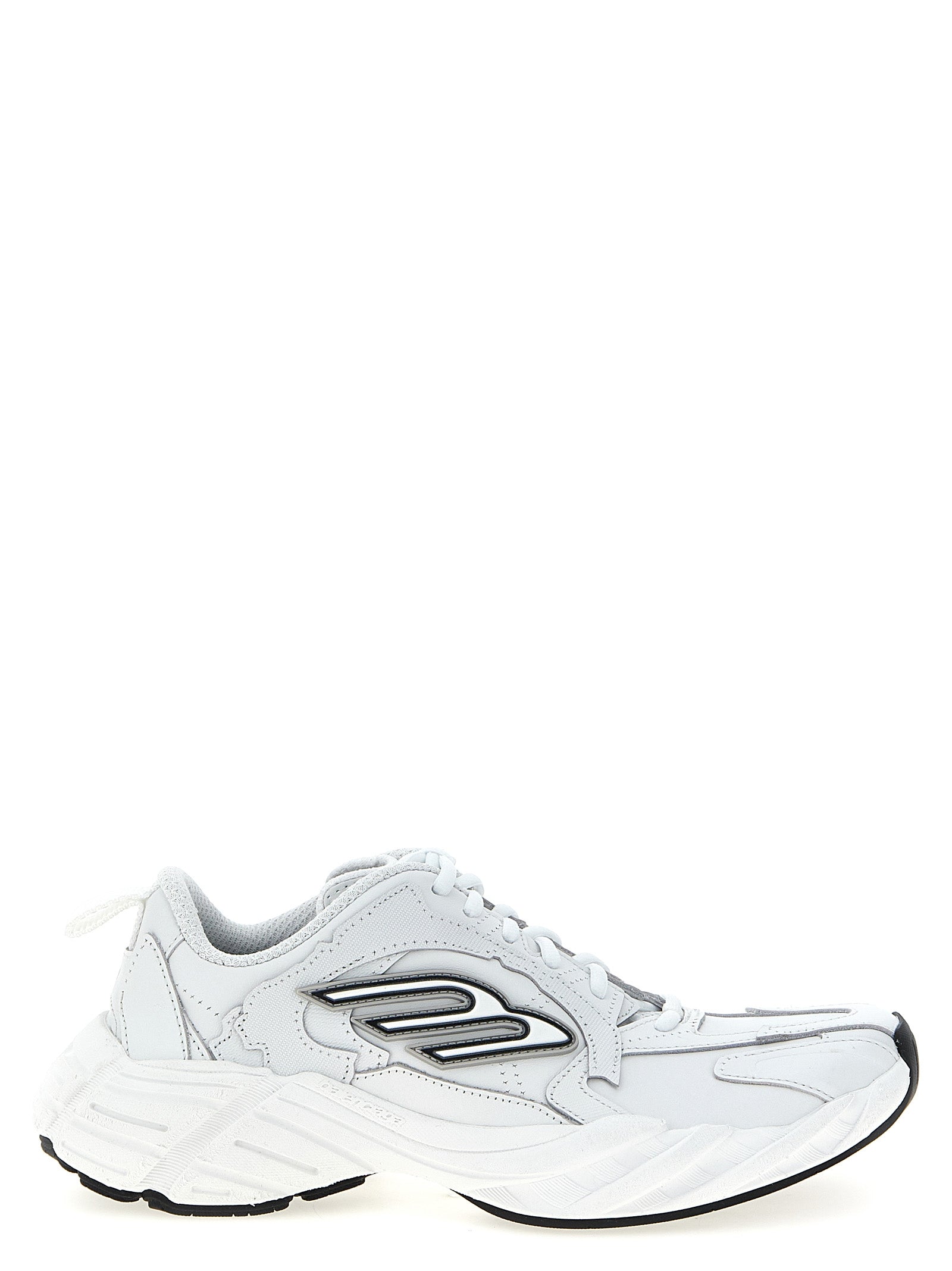 Balenciaga White Cowhide ‘Monday’ Athletic Sneakers