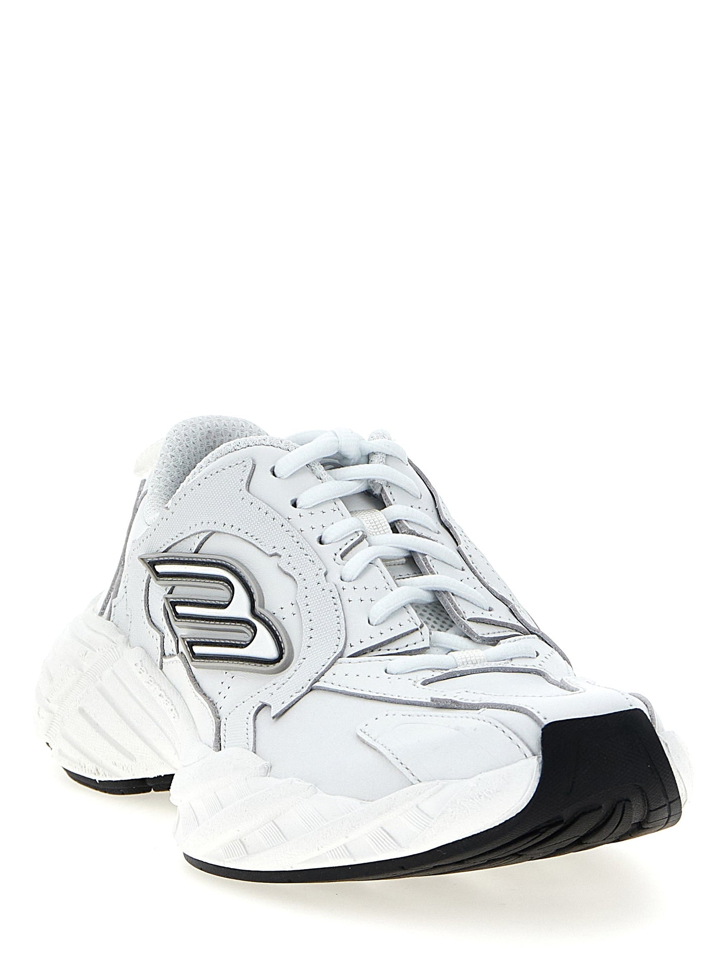 Balenciaga White Cowhide ‘Monday’ Athletic Sneakers