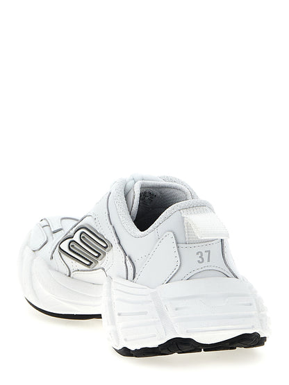 Balenciaga White Cowhide ‘Monday’ Athletic Sneakers