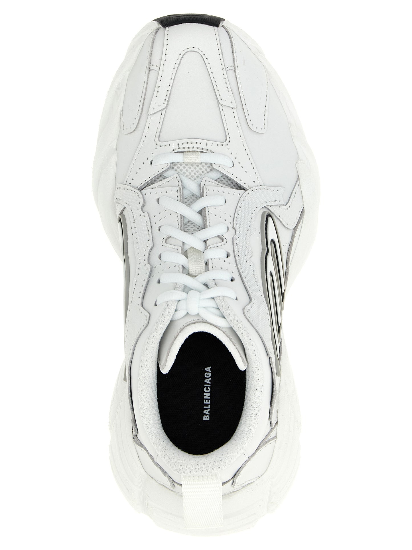 Balenciaga White Cowhide ‘Monday’ Athletic Sneakers
