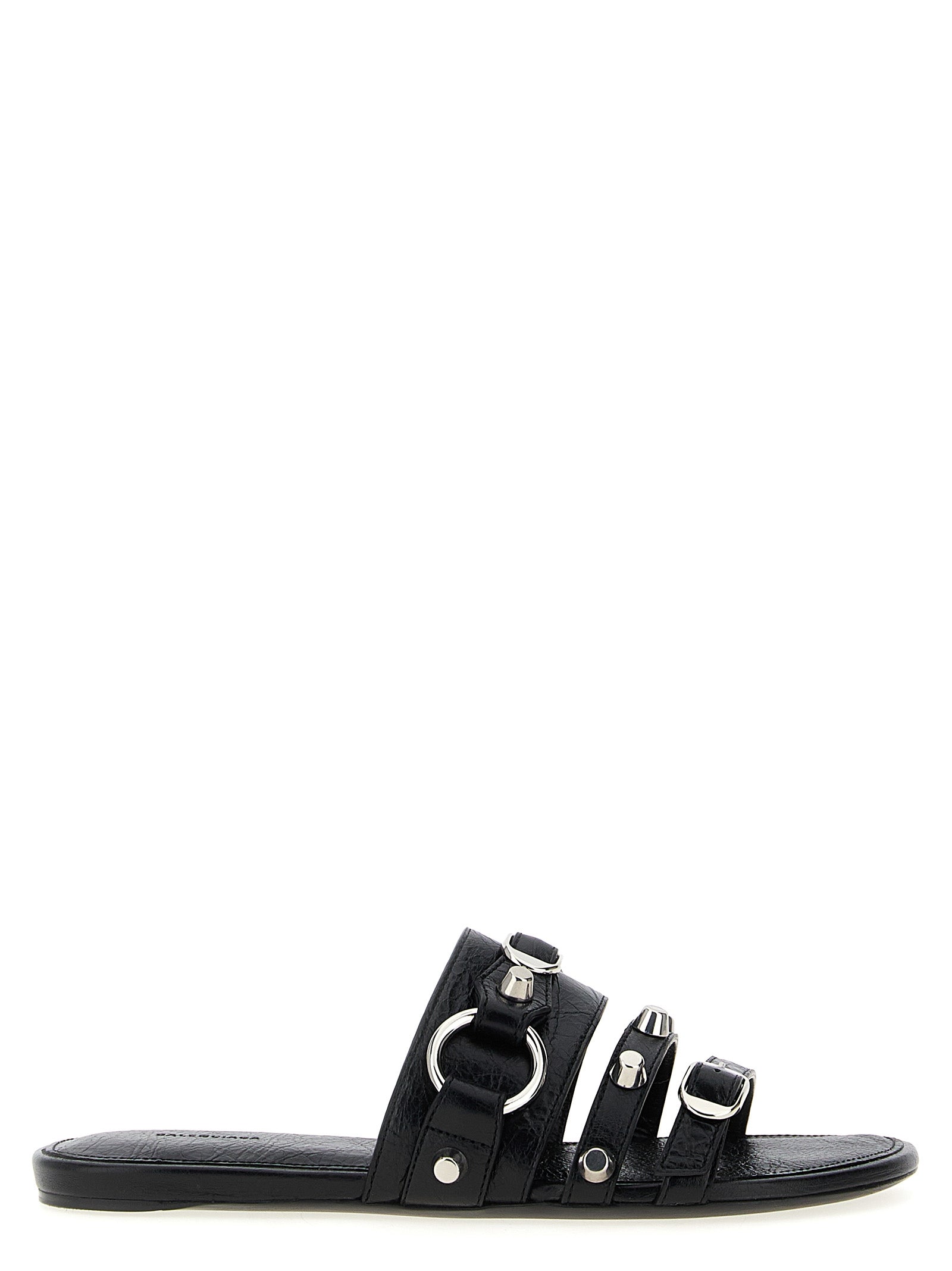 Balenciaga Arena ‘City’ Black Lamb Leather Slides