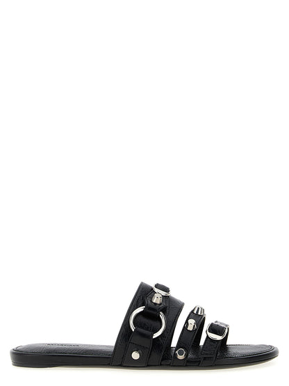 Balenciaga Arena ‘City’ Black Lamb Leather Slides