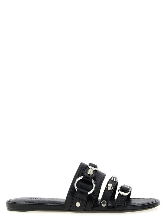 Balenciaga Arena ‘City’ Black Lamb Leather Slides