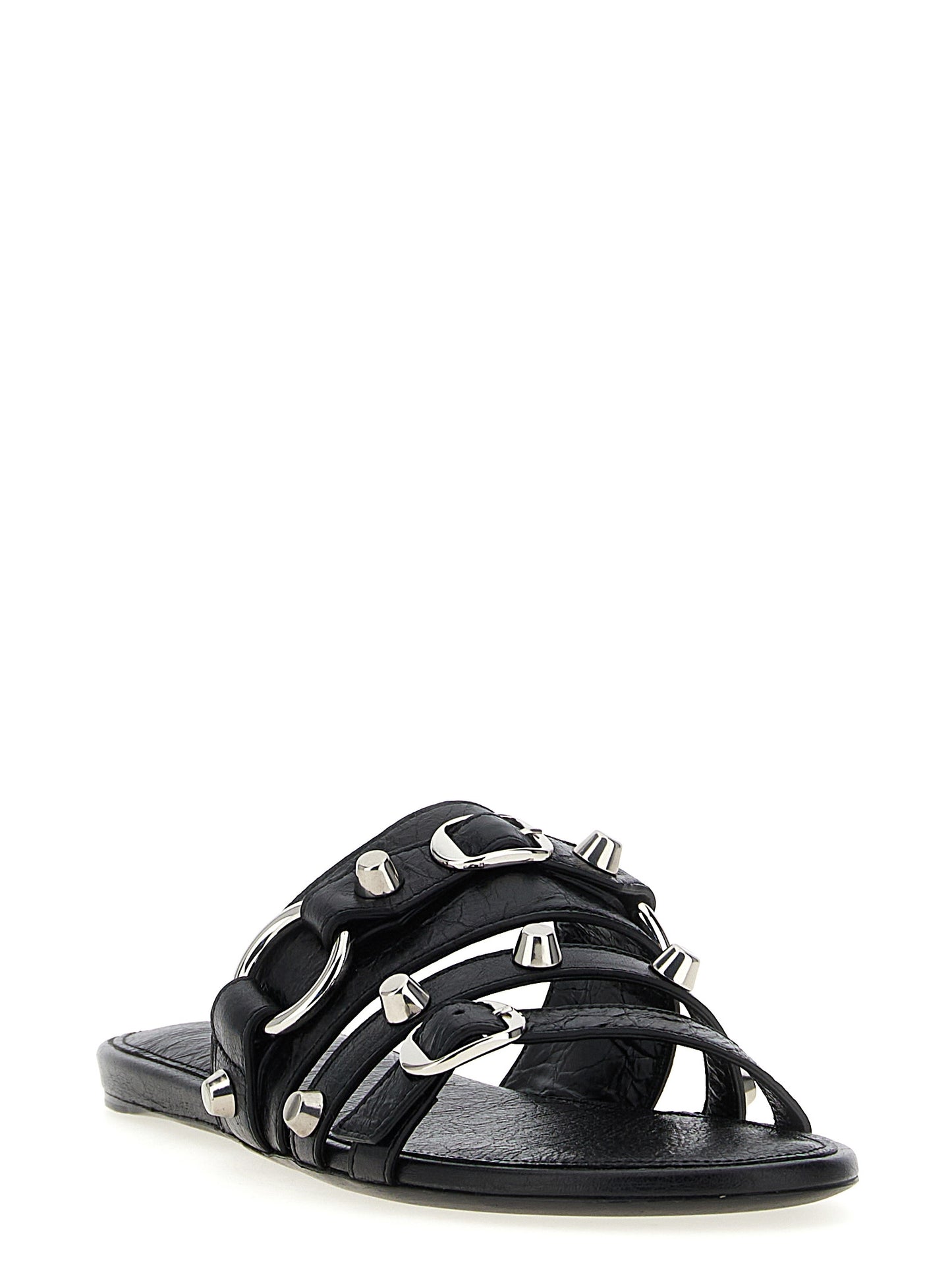 Balenciaga Arena ‘City’ Black Lamb Leather Slides