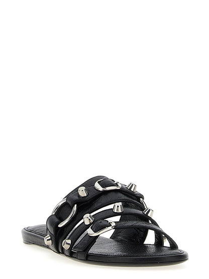 Balenciaga Arena ‘City’ Black Lamb Leather Slides